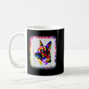 Taza De Café GSD Geométrico Pastor Alemán Chica Tye
