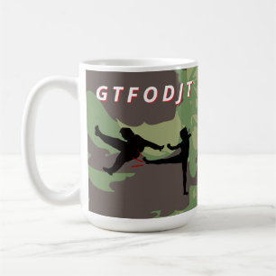 Taza De Café GTFODJT saca a la F del DJT anti Trump