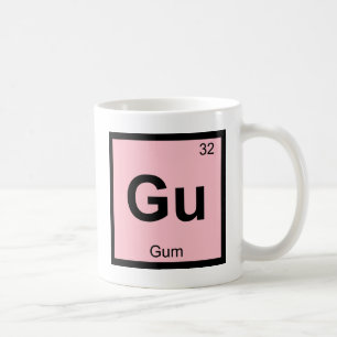 Taza De Café Gu - Química de la Goma Símbolo de la Tabla Periód