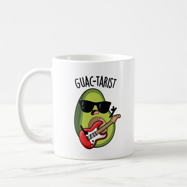 Taza De Café Guac-tarista Funny Aguacate Pun (Izquierda)