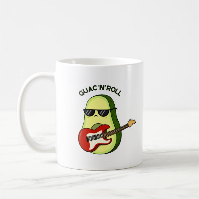 Taza De Café Guac Y Rollo Funny Aguacate Pun (Izquierda)