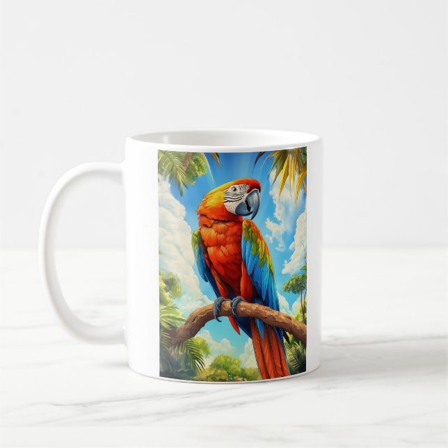 Taza De Café Guacamayo Escarlata (Izquierda)