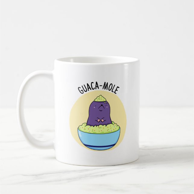 Taza De Café Guacamole Graciosa Mole En Guacamole Dip Pun (Izquierda)