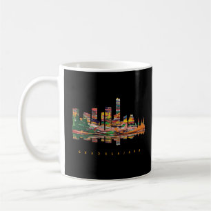 Taza De Café Guadalajara Colorful Silhouette