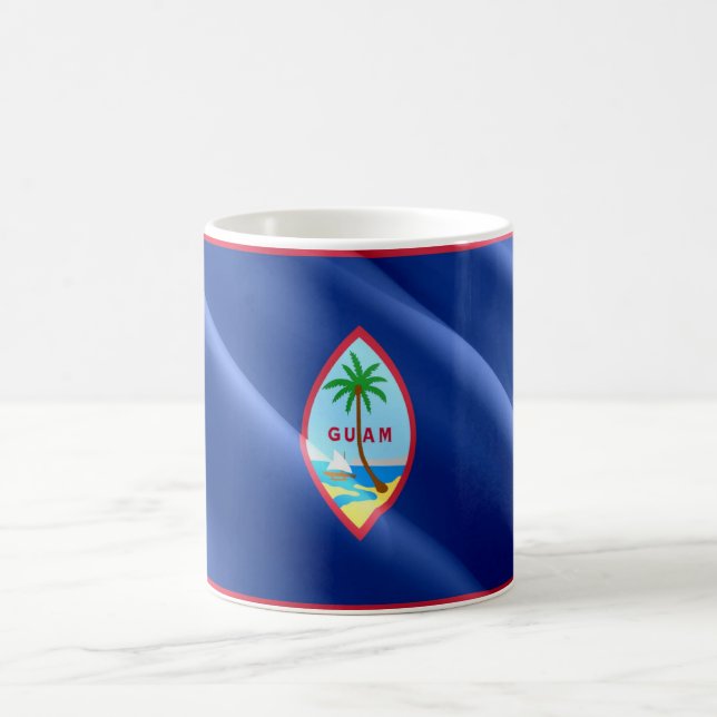 Taza De Café Guam - Bandera onduladora - (Centro)
