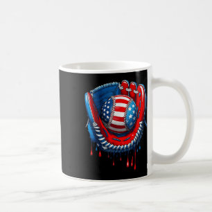 Taza De Café Guante De Béisbol Goteo Niño Helado Patriótico Us