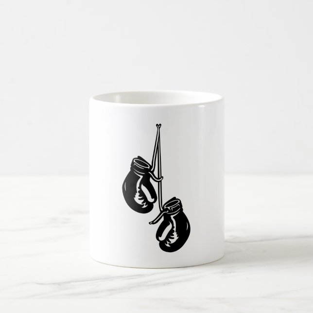 Taza De Café Guantes de boxeo colgantes vintage luchador retro (Centro)