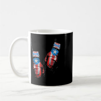 Taza De Café Guantes de boxeo con bandera americana Usa gimnasi