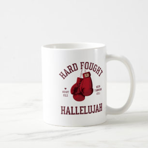 Taza De Café Guantes de boxeo de raza rosada Hallelujah