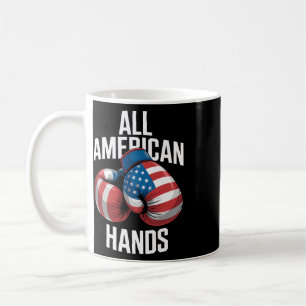 Taza De Café Guantes de boxeo Patrióticos Usa All American Hand
