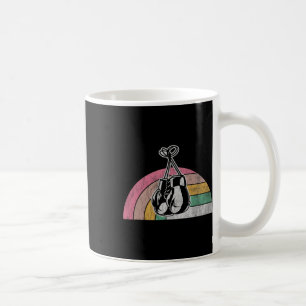 Taza De Café Guantes de boxeo retro con vibraciones arcoiris