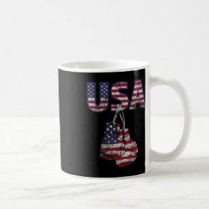 Taza De Café Guantes de boxeo Tee de bandera estadounidense par