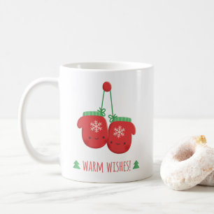 Taza De Café Guantes de Navidad con copo de nieve adorables con