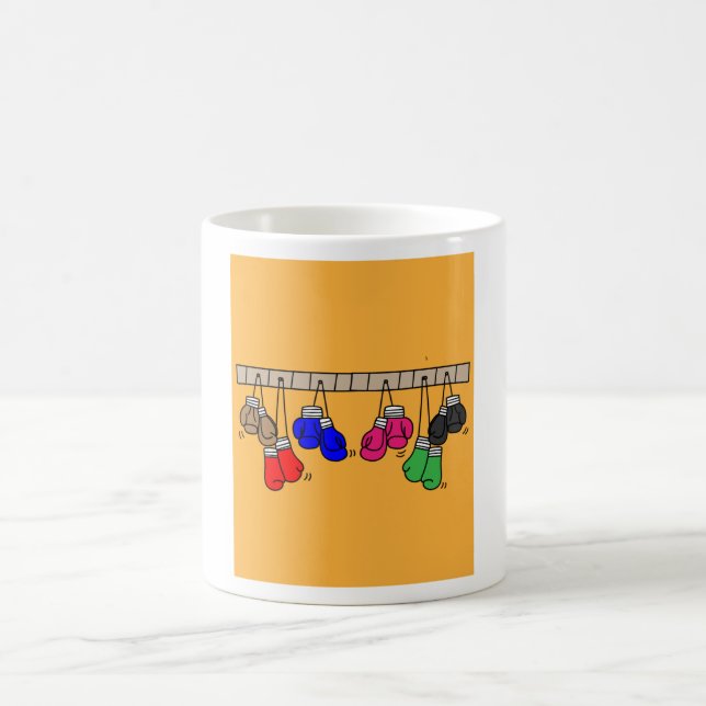 Taza De Café Guantes retro de boxeo para boxeo (Centro)