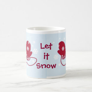 Taza De Café Guantes Rojos - Deja que Nieve