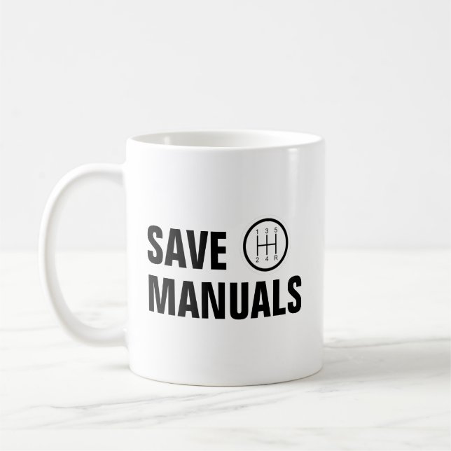 TAZA DE CAFÉ GUARDAR MANUALES DE CAMBIO ESTÁNDAR (Izquierda)