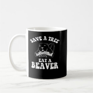 Taza De Café Guardar Un Árbol Comer Un Testigo Divertido