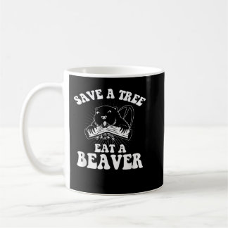 Taza De Café Guardar Un Árbol Comer Un Testigo Divertido
