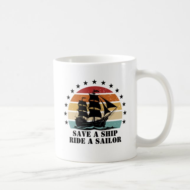Taza De Café Guardar un barco, viajar en marinero (Derecha)