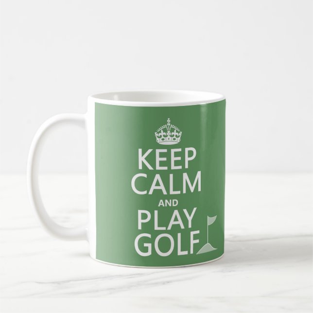 Taza De Café Guarde el golf de la calma y del juego - todos los (Izquierda)