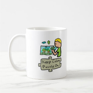Taza De Café Guarde el rompecabezas tranquilo