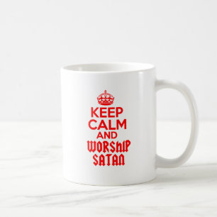 Taza De Café Guarde la adoración tranquila Satan