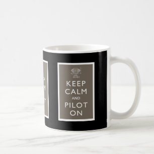 Taza De Café Guarde la calma y al piloto en el dirigible de