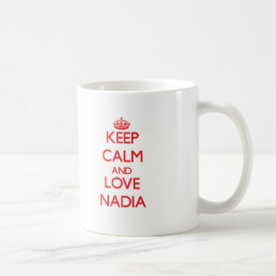 Taza De Café Guarde la calma y ame a Nadia
