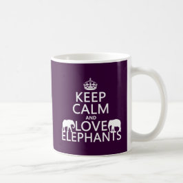 Taza De Café Guarde la calma y ame los elefantes (cualquier