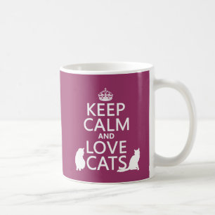 Taza De Café Guarde la calma y ame los gatos