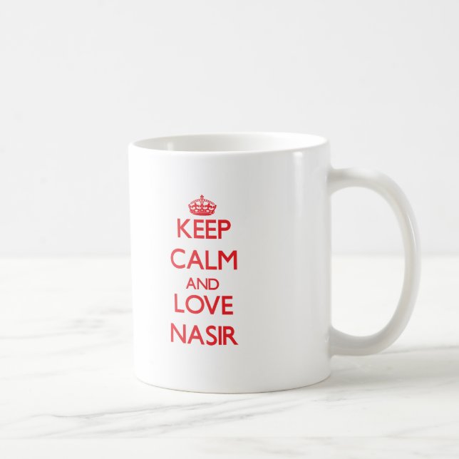 Taza De Café Guarde la calma y ame Nasir (Derecha)