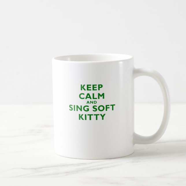 Taza De Café Guarde la calma y cante el gatito suave (Derecha)