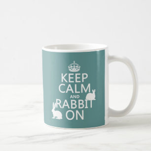 Taza De Café Guarde la calma y el conejo encendido - todos los