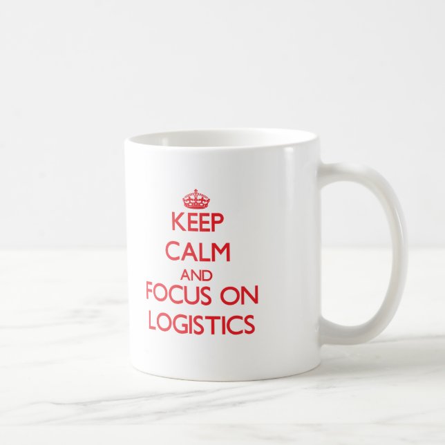 Taza De Café Guarde la calma y el foco en logística (Derecha)