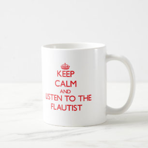 Taza De Café Guarde la calma y escuche el flautista