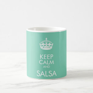 Taza De Café Guarde la calma y la salsa - cambie el color de