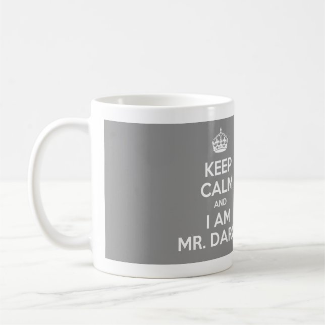 Taza De Café Guarde la calma y soy Sr. Darcy - gris (Izquierda)
