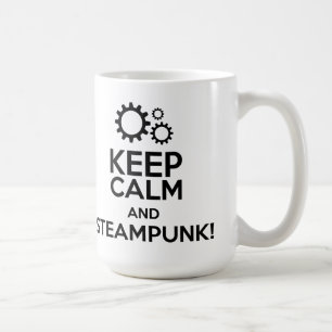 Taza De Café Guarde la calma y Steampunk