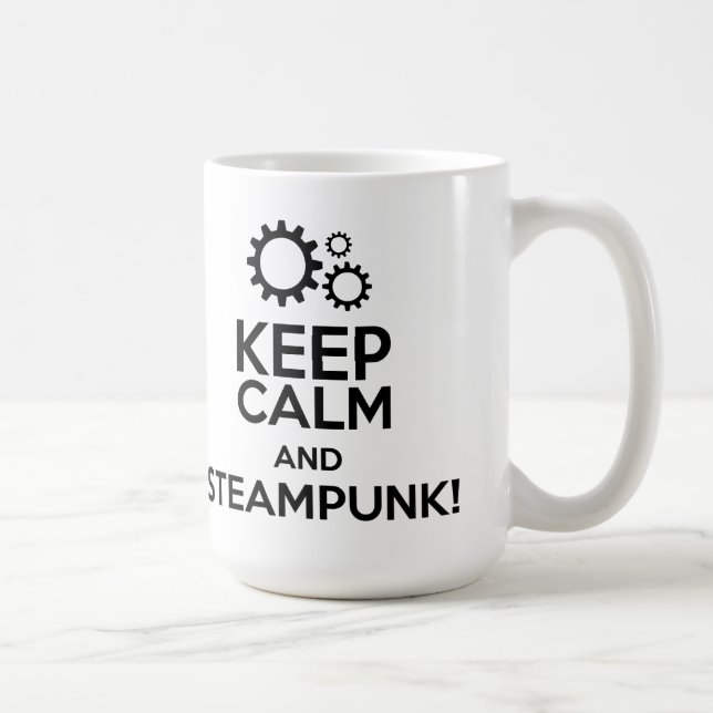 Taza De Café Guarde la calma y Steampunk (Derecha)