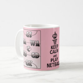 Taza De Café Guarde las posiciones del Netball de la calma y