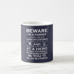 Taza De Café Guárdese de mí son un granjero