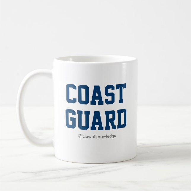 Taza De Café Guardia Costera "Advertencia: Costa" Cerámica Mug (Izquierda)