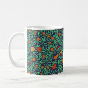 Taza De Café Guardia Rica: Patrón de árbol vintage.