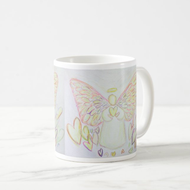 Taza De Café Guardian Angel of Hearts Art Personalizado Café Cu (Anverso derecho)