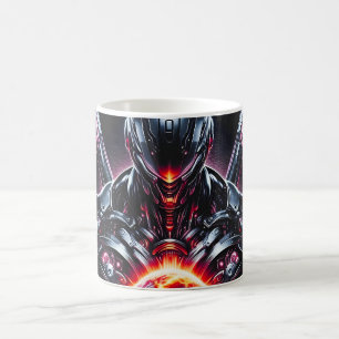 Taza De Café Guardián Cósmico Cibernético Abstracto Robot Futur