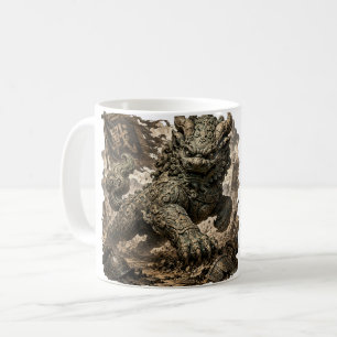 Taza De Café Guardián mítico de piedra Fantasía Pegatina