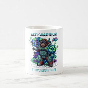Taza De Café Guardián Orangután Eco-Guerrero Ciberpunk