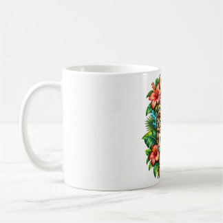 Taza De Café Guardián Tiki Corona de Hibisco