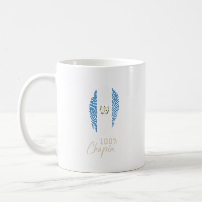 Taza De Café Guatemala Impresión de pulgar 100% CHAPIN (Izquierda)