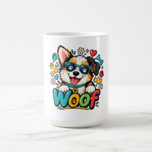 Taza De Café Guau Cachorro Perro Huella De Pata Corazón